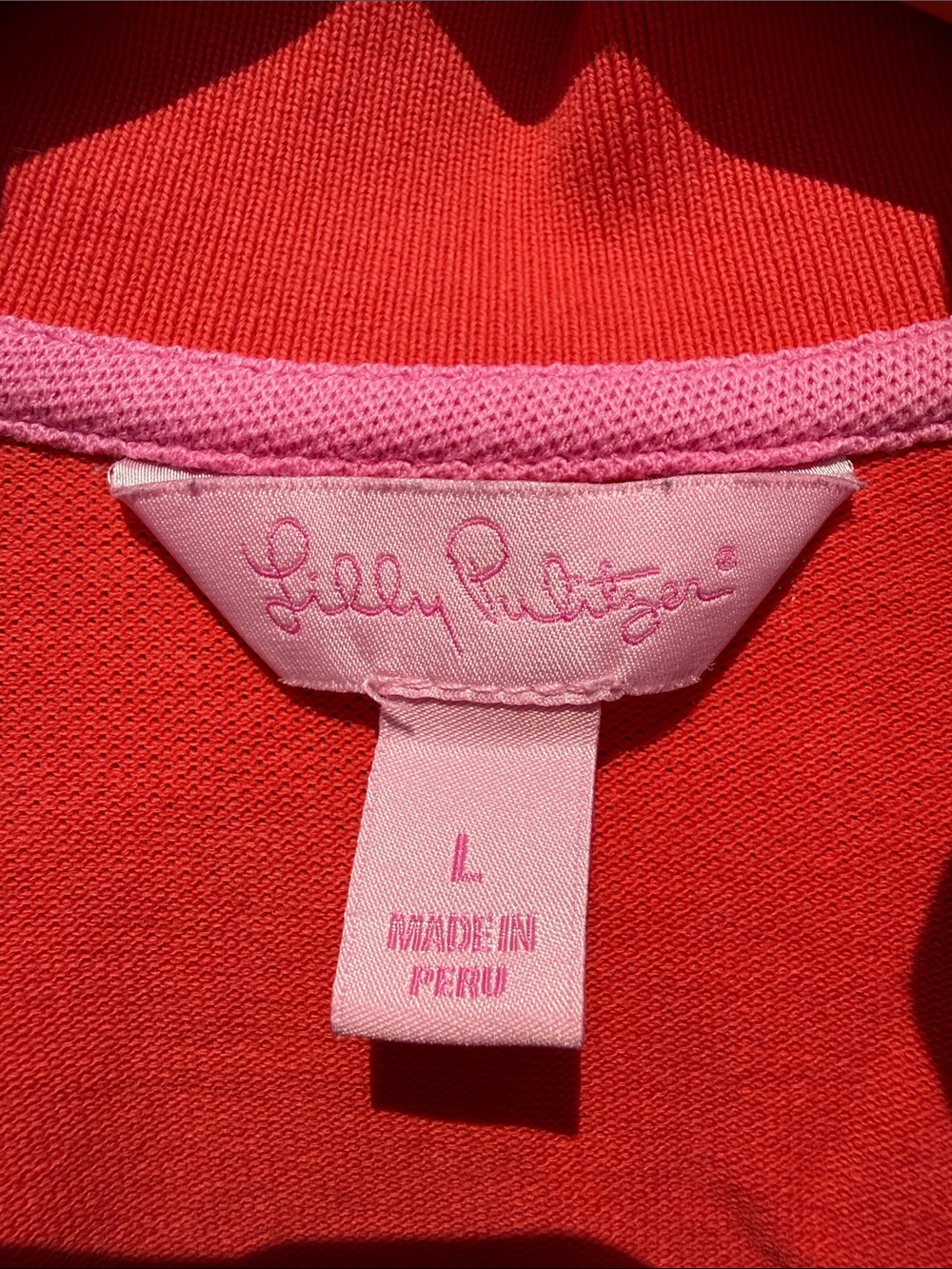 Lilly Pulitzer Coral Red Polo Top - Picture 2 of 3